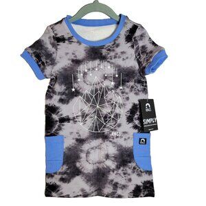Rags Tie Dye Geo Star Dress 2T NWT French Terry‎ Cotton Pull On Pockets Toddler